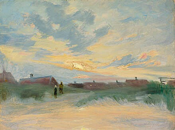 Étude du ciel. Coucher de soleil sur Skagens. - Peder Severin Krøyer