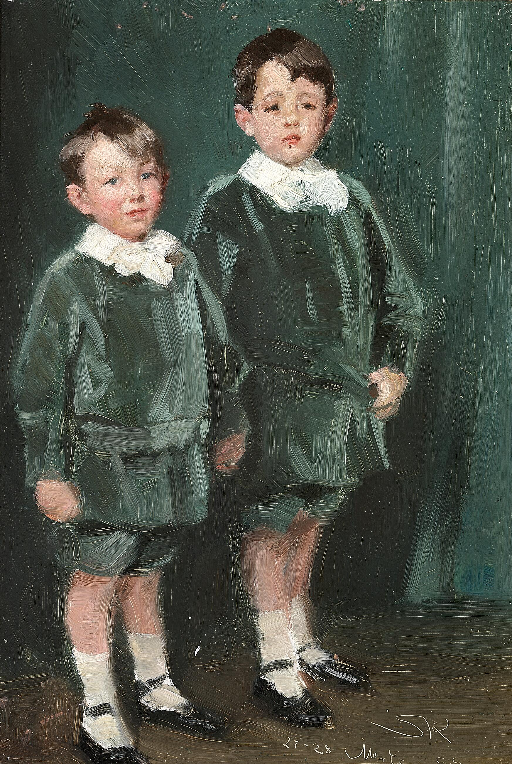 Deux frères. Étude pour un portrait des garçons Jørgen et Tyge Bendix. - Peder Severin Krøyer