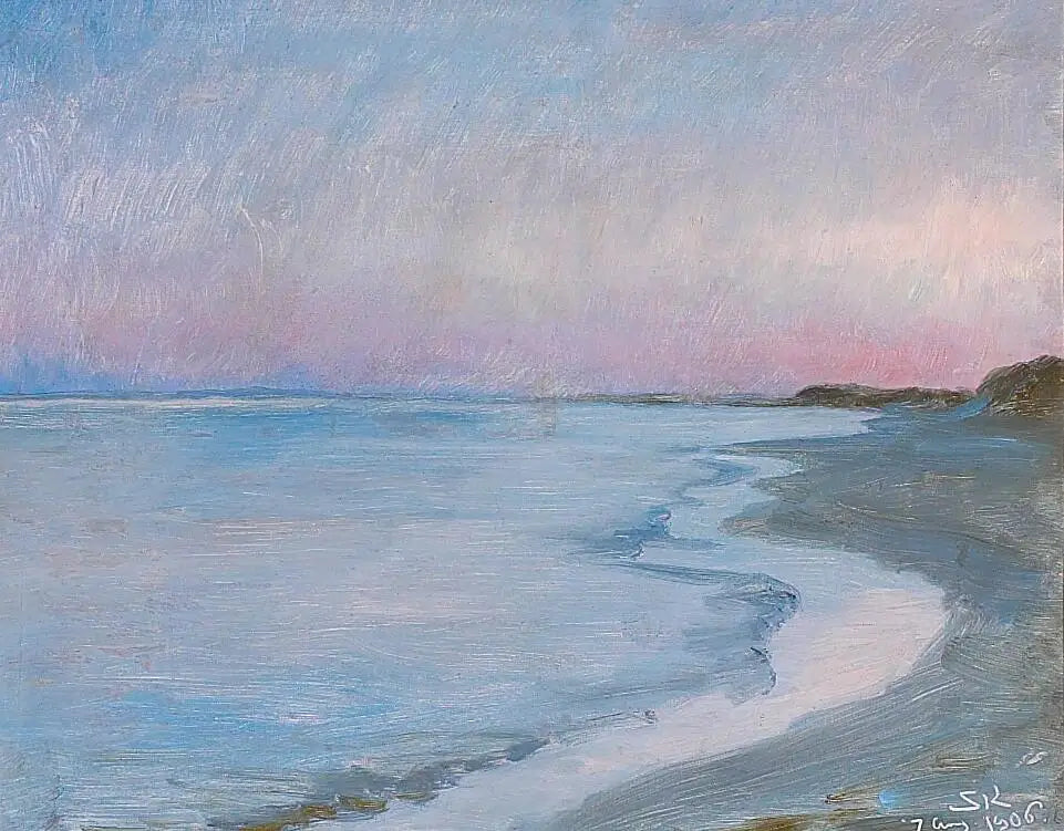 Vue sur la plage de Skagen le soir. - Peder Severin Krøyer - Alpha Reproduction