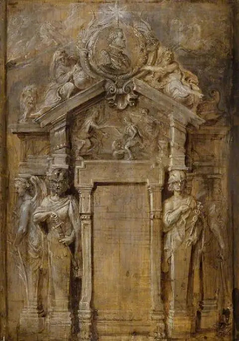 Projet pour la page de titre de la Pompa Introitus...Ferdinandi - Peter Paul Rubens - Alpha Reproduction