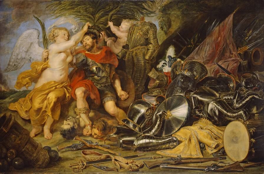 Le couronnement du vainqueur : la couronne de Mars par la Victoire - Peter Paul Rubens