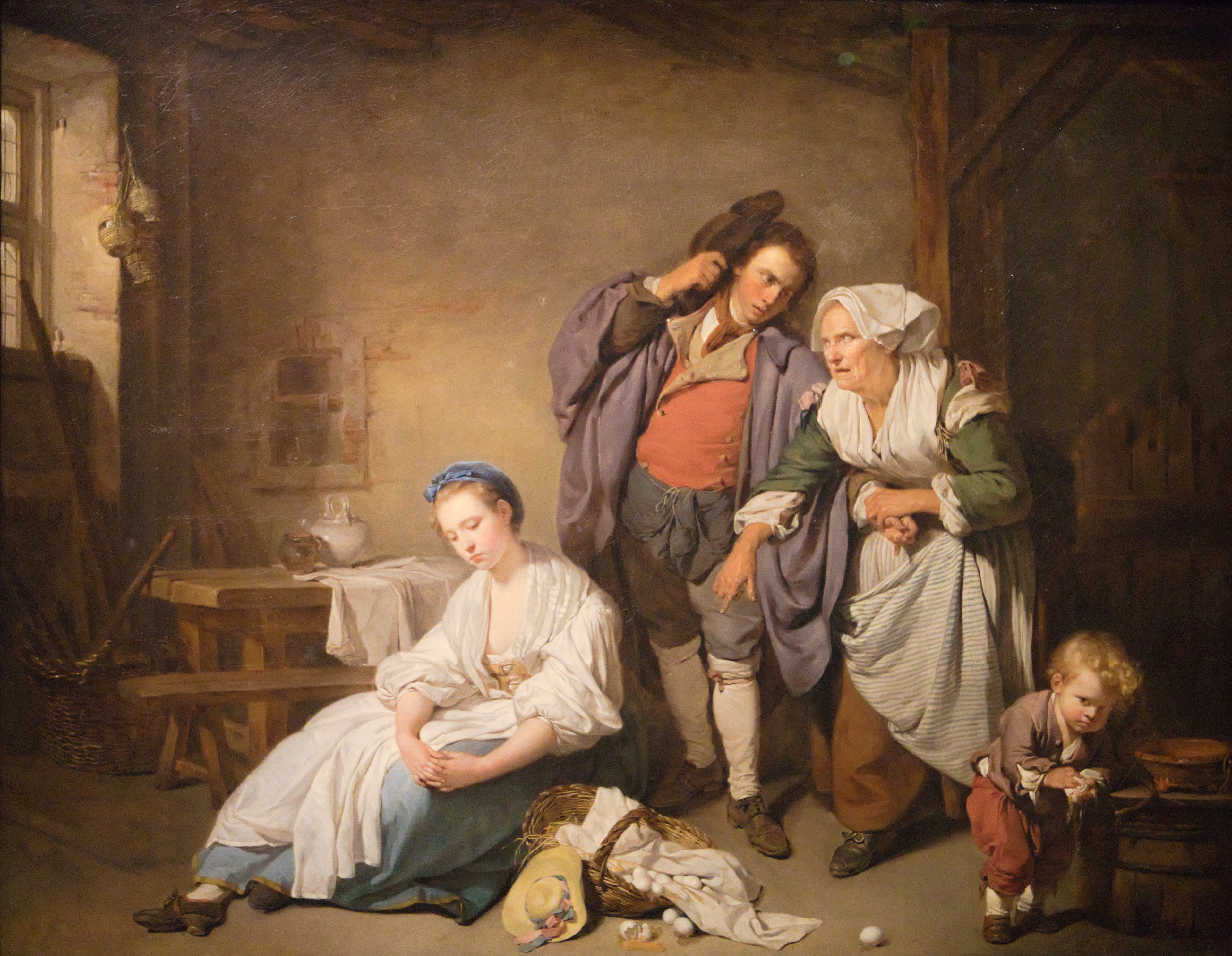 Les Œufs cassés - Jean-Baptiste Greuze