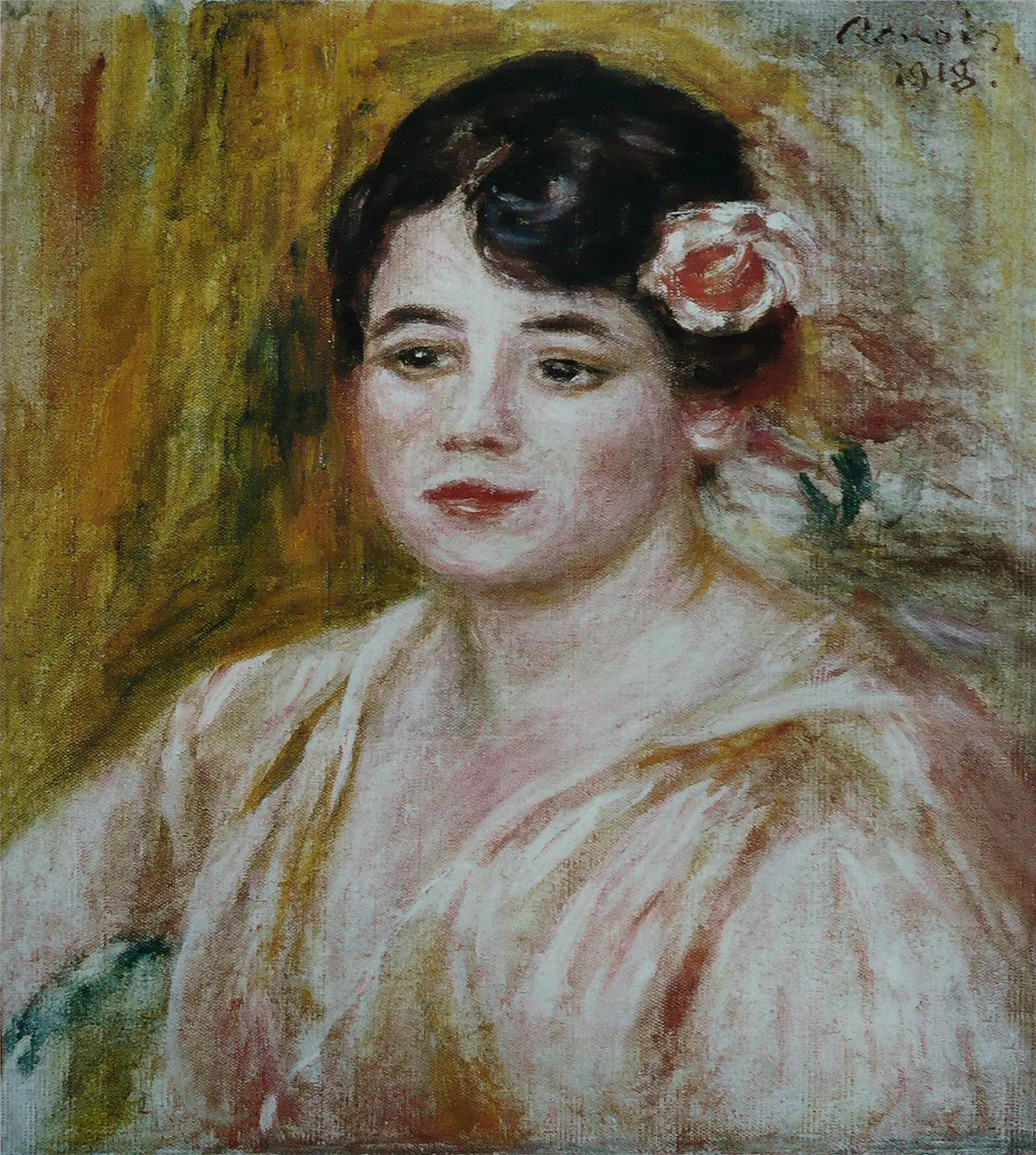 Reproduction du tableau « Portrait d'Adèle Besson - Pierre-Auguste Renoir » par Alpha Reproduction en peinture à l’huile