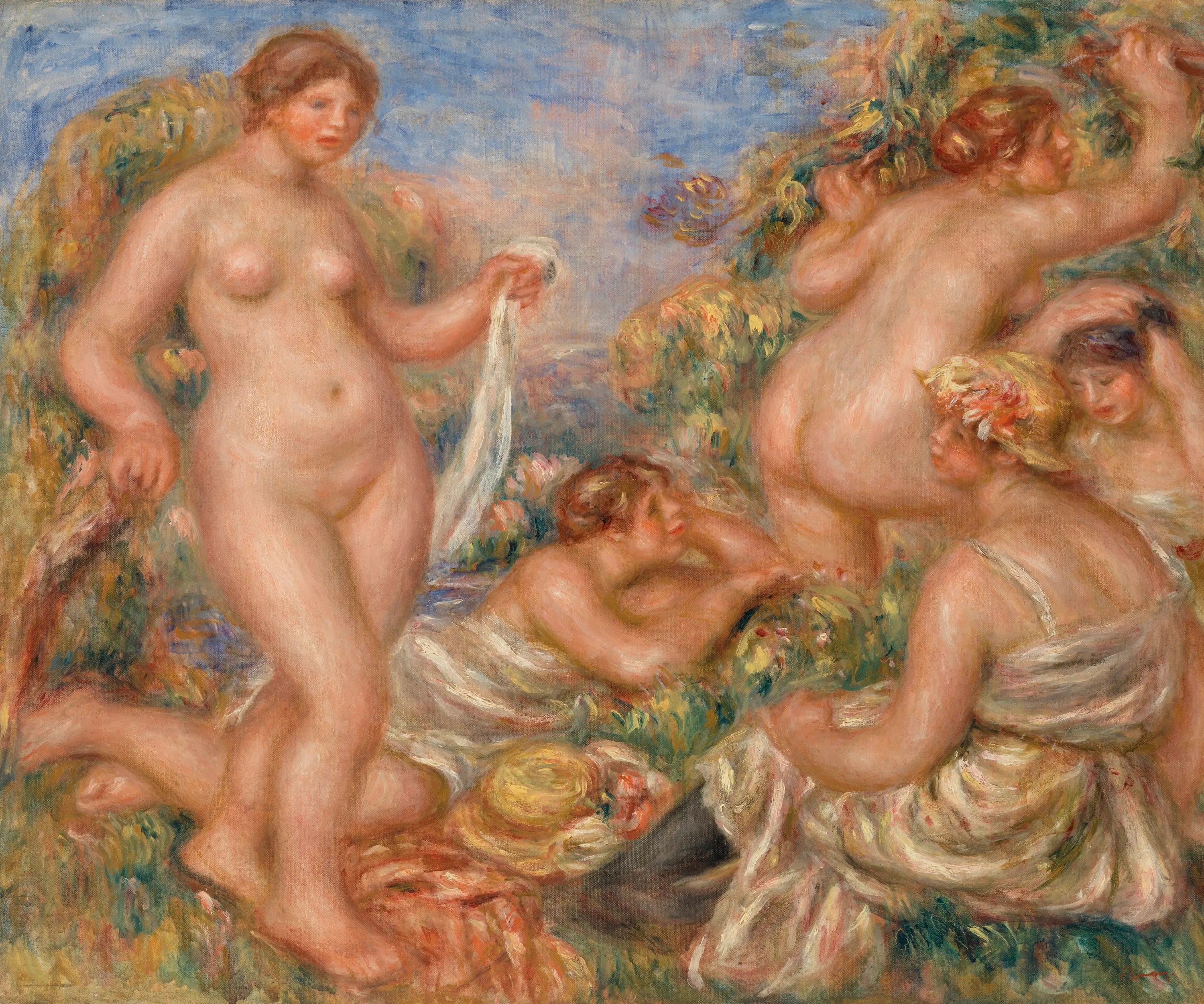 Reproduction du tableau « Les baigneuses - Pierre-Auguste Renoir » par Alpha Reproduction en peinture à l’huile