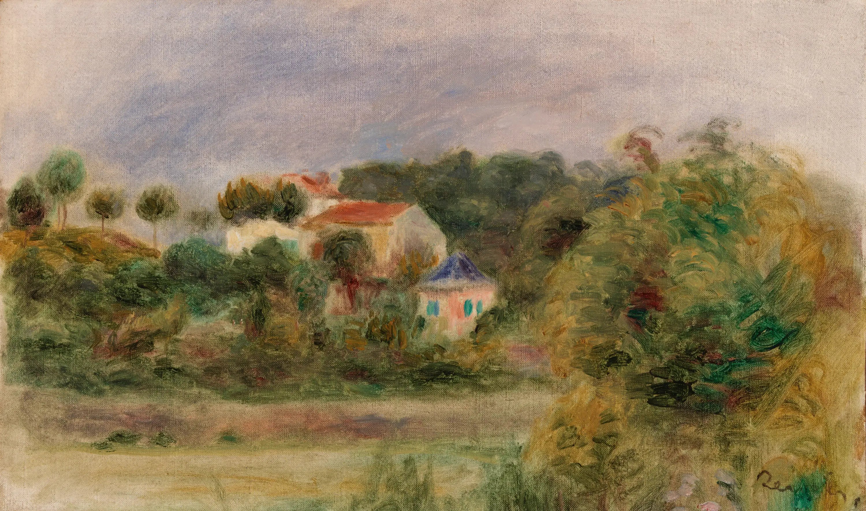 Reproduction du tableau « Maisons dans un parc - Pierre-Auguste Renoir » par Alpha Reproduction en peinture à l’huile