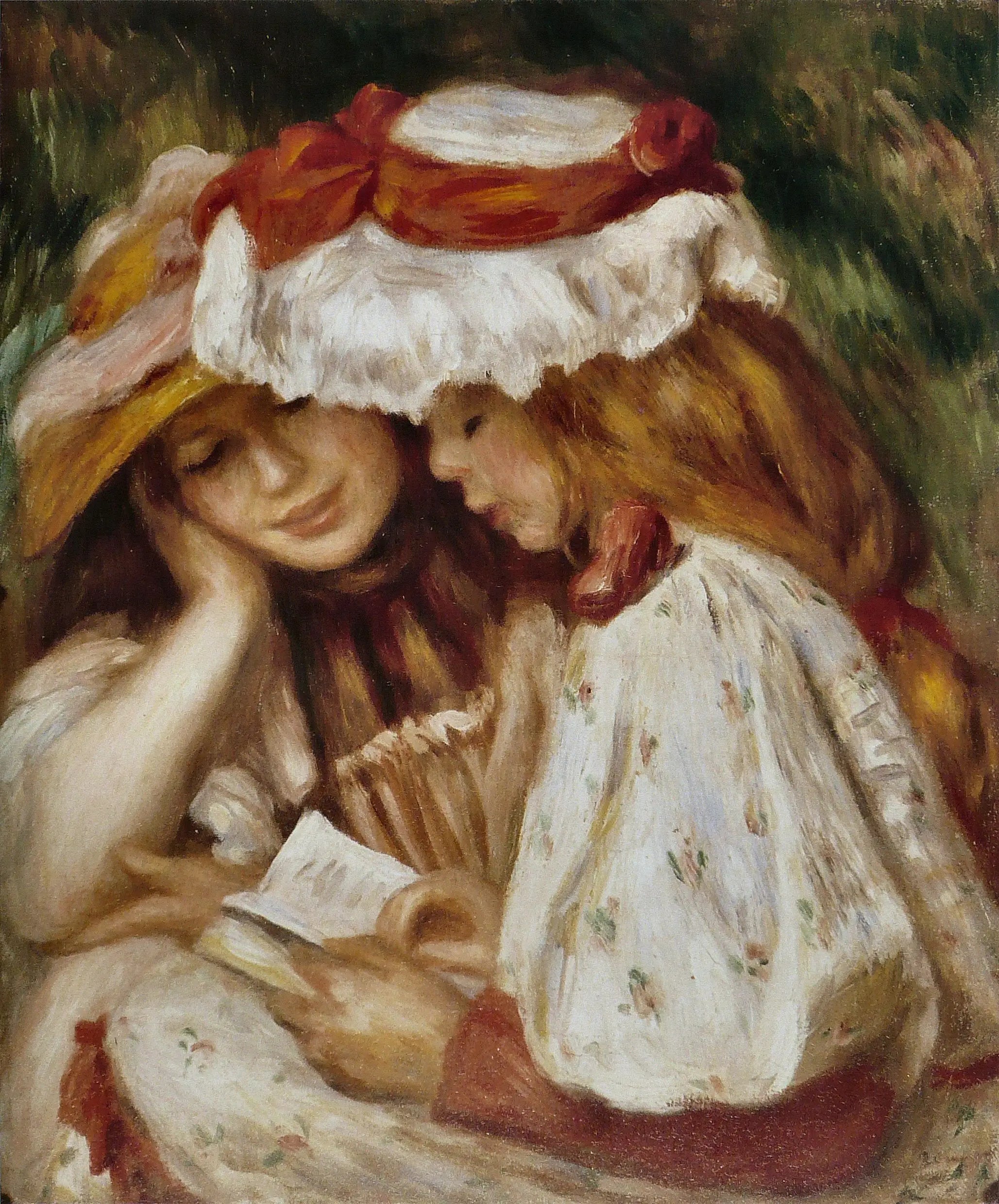 Reproduction du tableau « Deux filles lisant - Pierre-Auguste Renoir » par Alpha Reproduction en peinture à l’huile