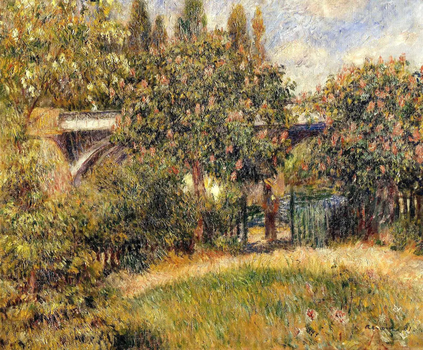 Reproduction du tableau « pont du chemin de fer à Chatou - Pierre-Auguste Renoir » par Alpha Reproduction en peinture à l’huile