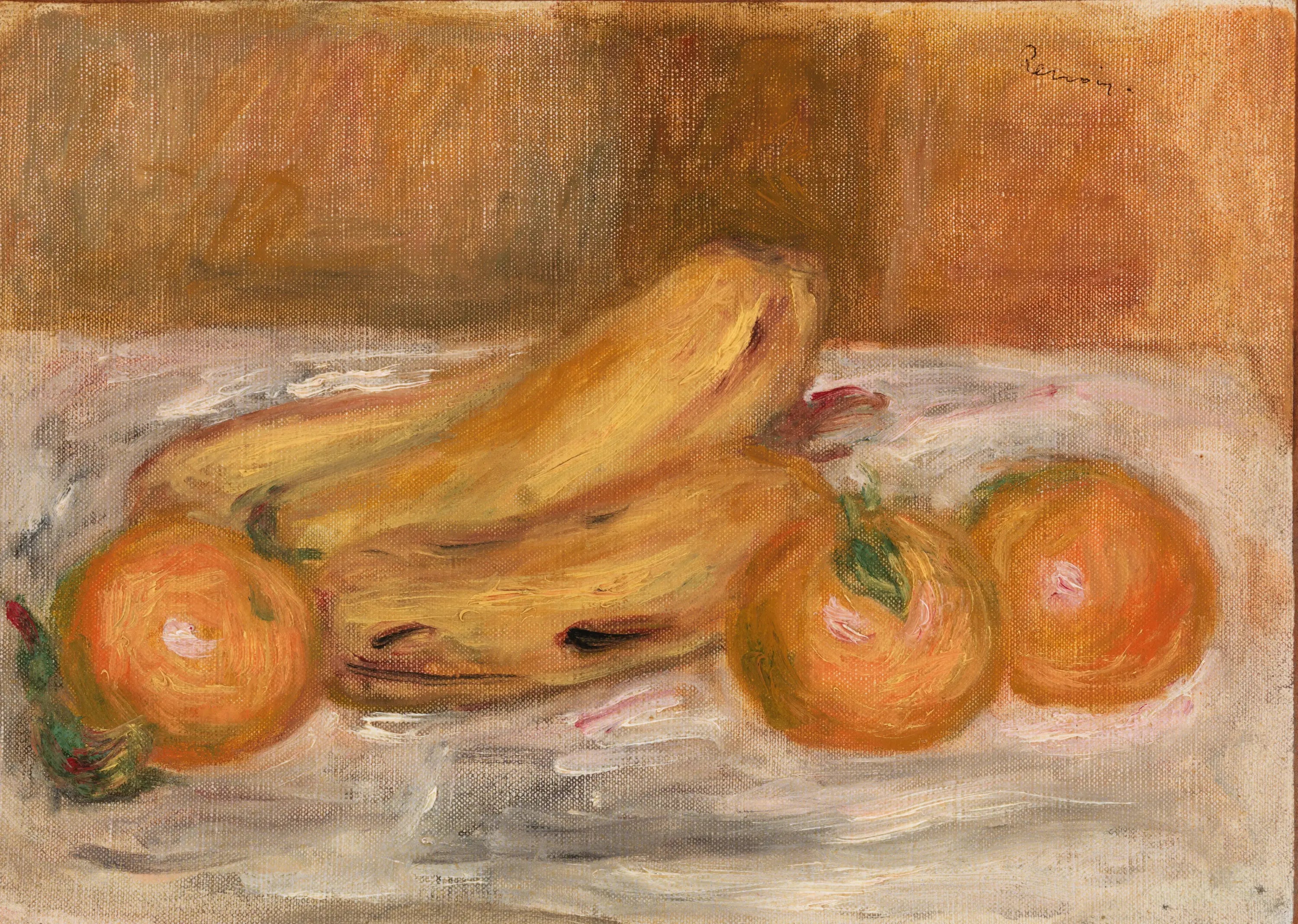 Reproduction du tableau « Oranges et bananes (Oranges et bananes) - Pierre-Auguste Renoir » par Alpha Reproduction en peinture à l’huile