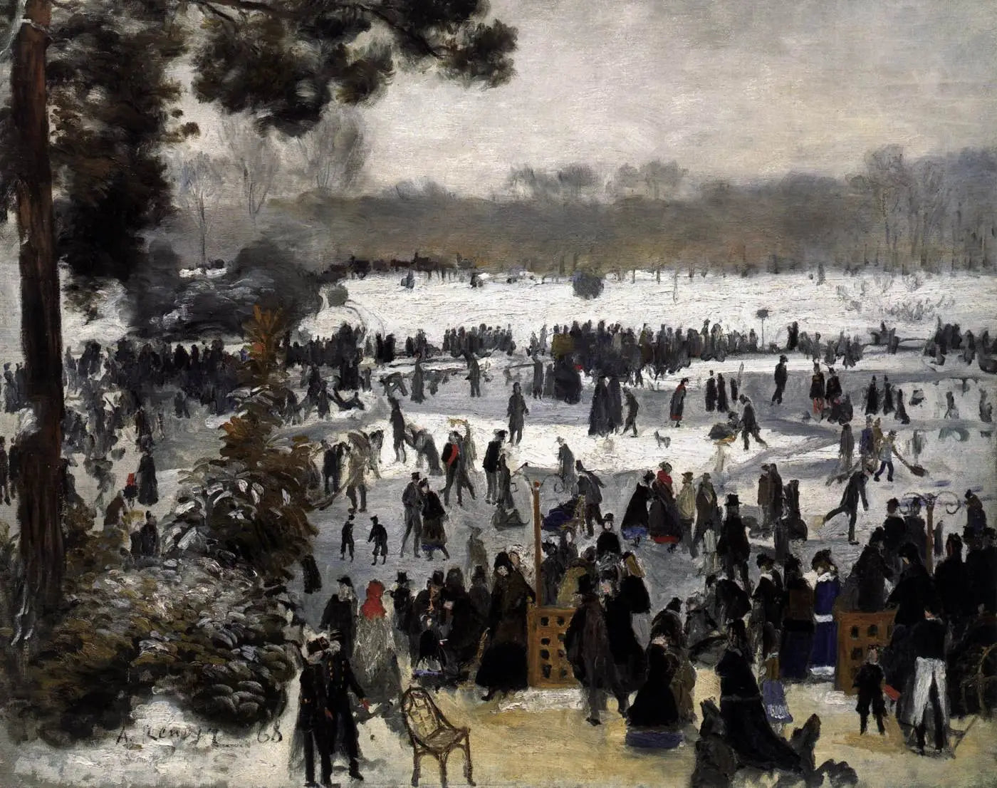 Reproduction du tableau « Les Patineurs au Bois de Boulogne - Pierre-Auguste Renoir » par Alpha Reproduction en peinture à l’huile