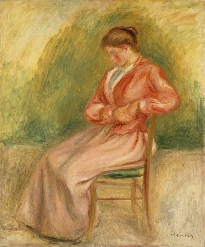 Reproduction du tableau « Femme assise - Pierre-Auguste Renoir » par Alpha Reproduction en peinture à l’huile
