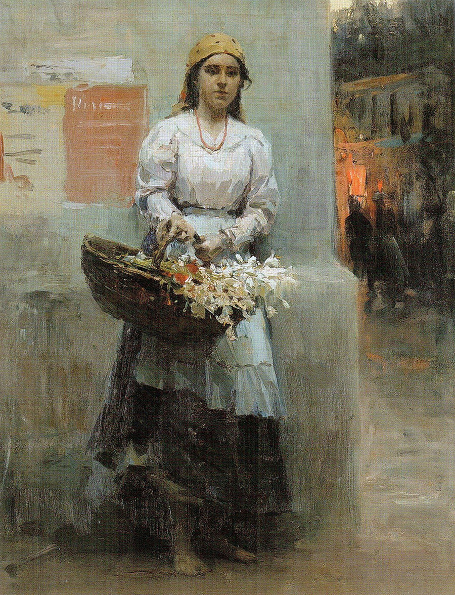 La Marchande de fleurs, Mykola Pymonenko, 1908