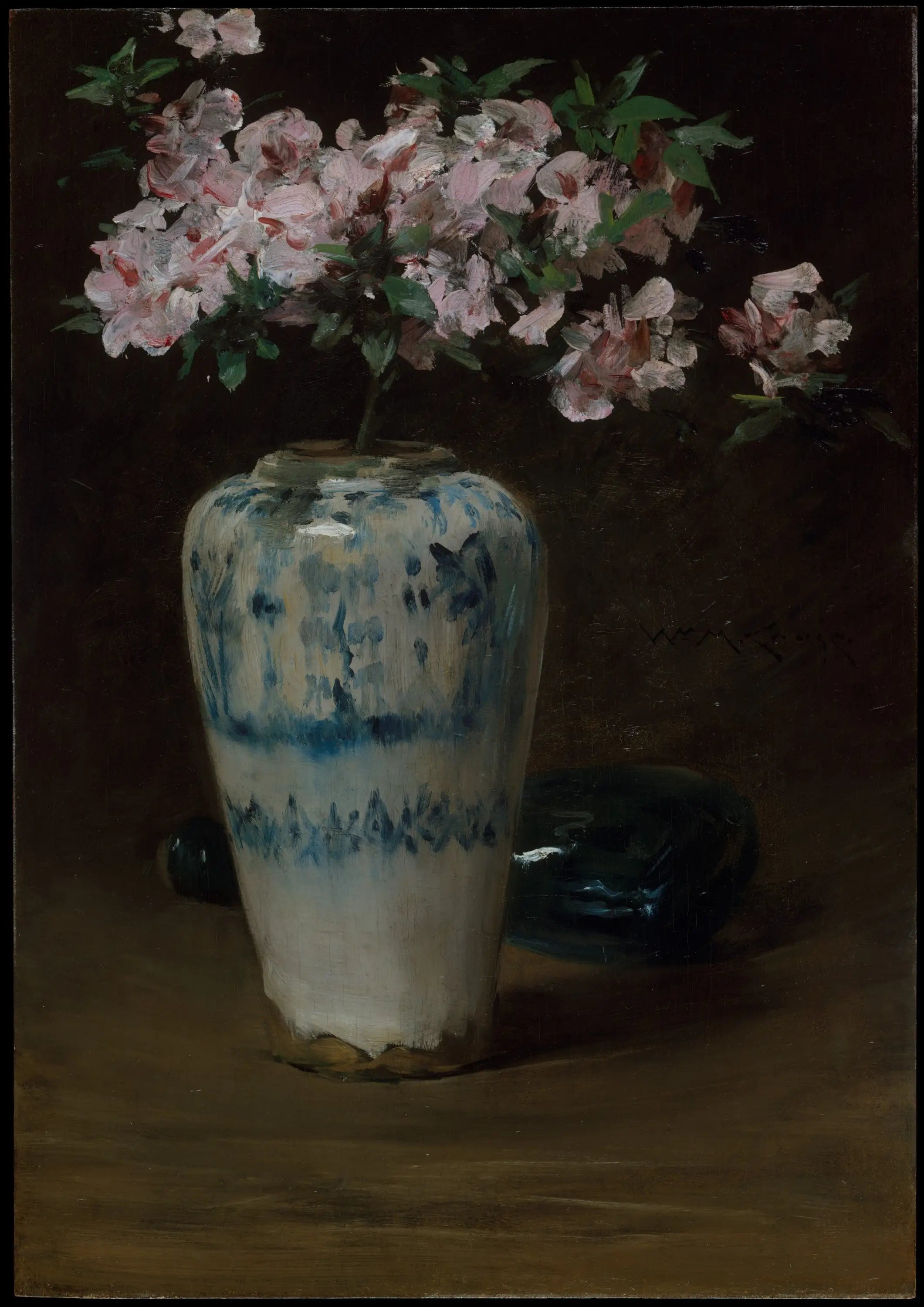 Azalée rose — Vase chinois - William Merritt Chase - Alpha Reproduction