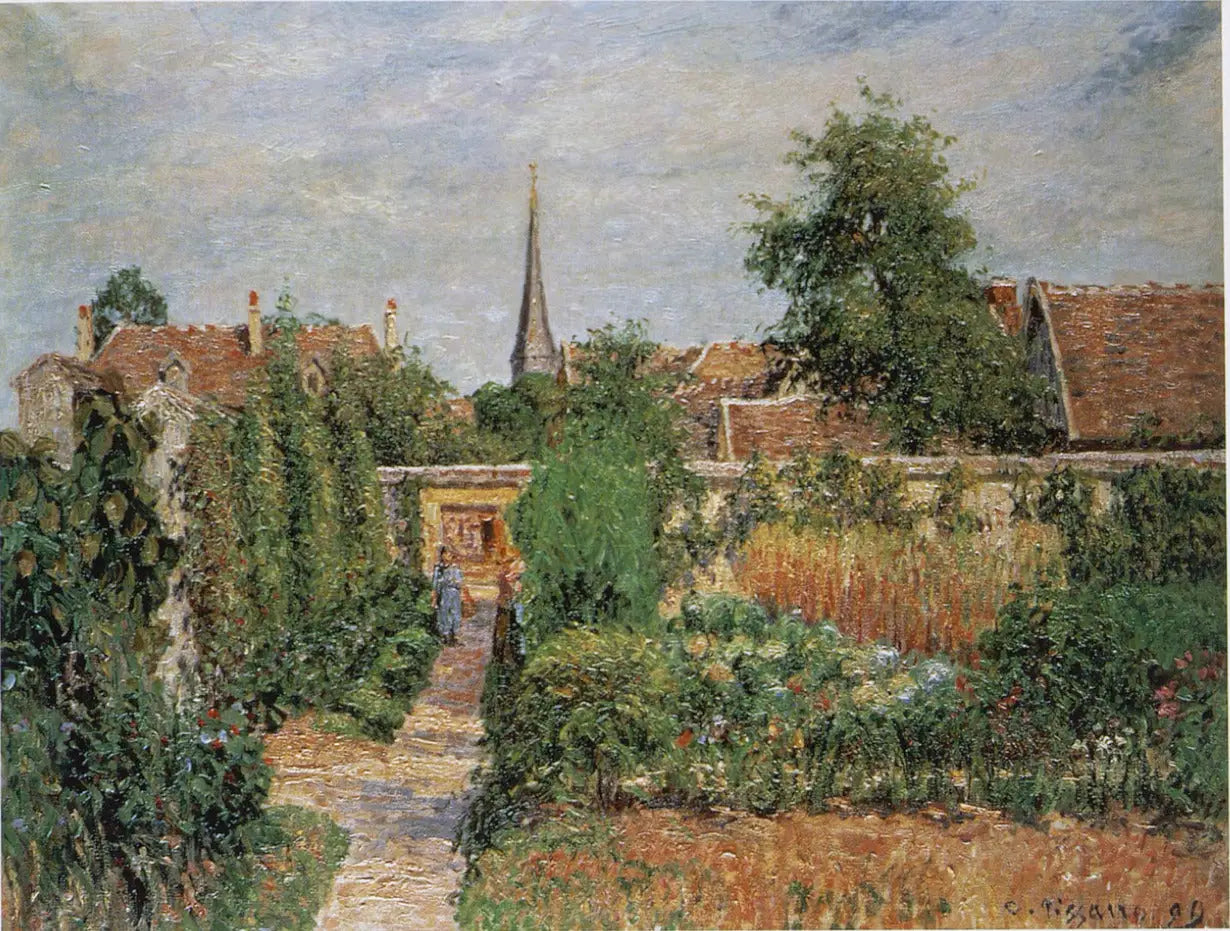Reproduction du tableau « Le Jardin potager et le clocher d'Eragny - Camille Pissarro » par Alpha Reproduction en peinture à l’huile