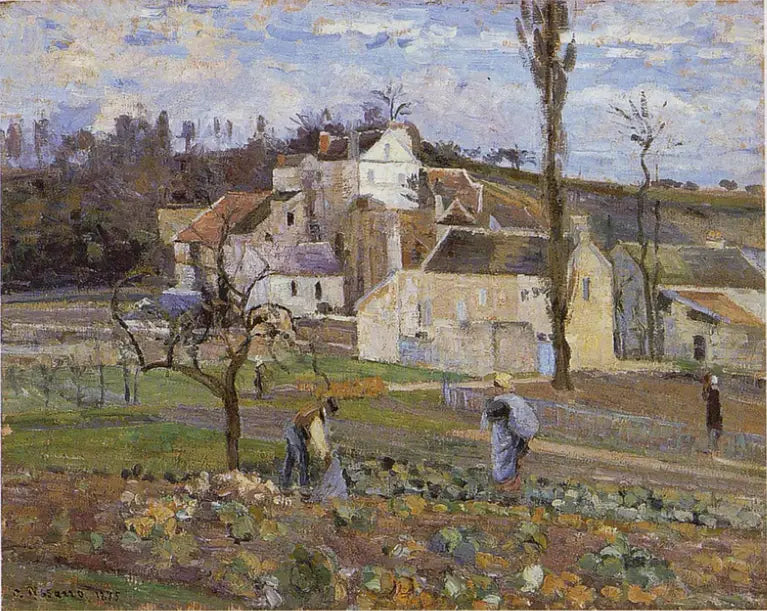 Reproduction du tableau « La Récolte des choux, l'Hermitage, Pontoise - Camille Pissarro » par Alpha Reproduction en peinture à l’huile