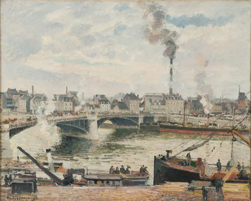 Reproduction du tableau « Le Grand Pont, Rouen (Le Grand Pont, Rouen) - Camille Pissarro » par Alpha Reproduction en peinture à l’huile
