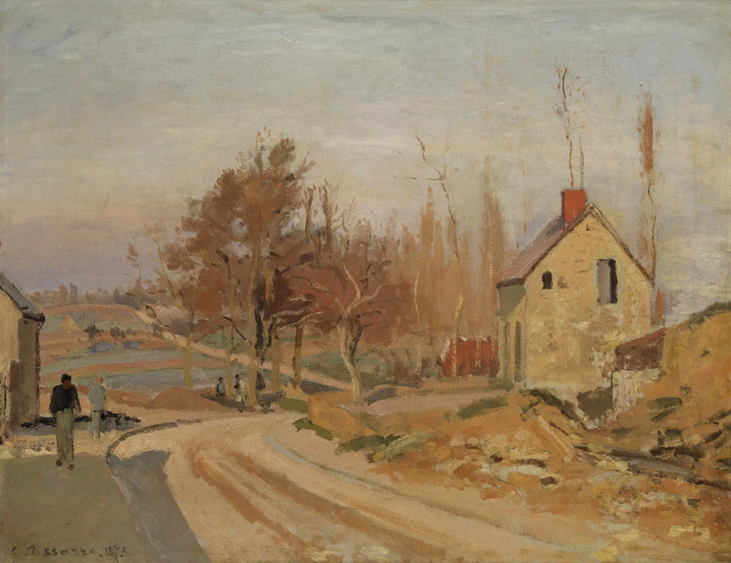 Rute fra Osny til Pontoise, hvit frost - Camille Pissarro