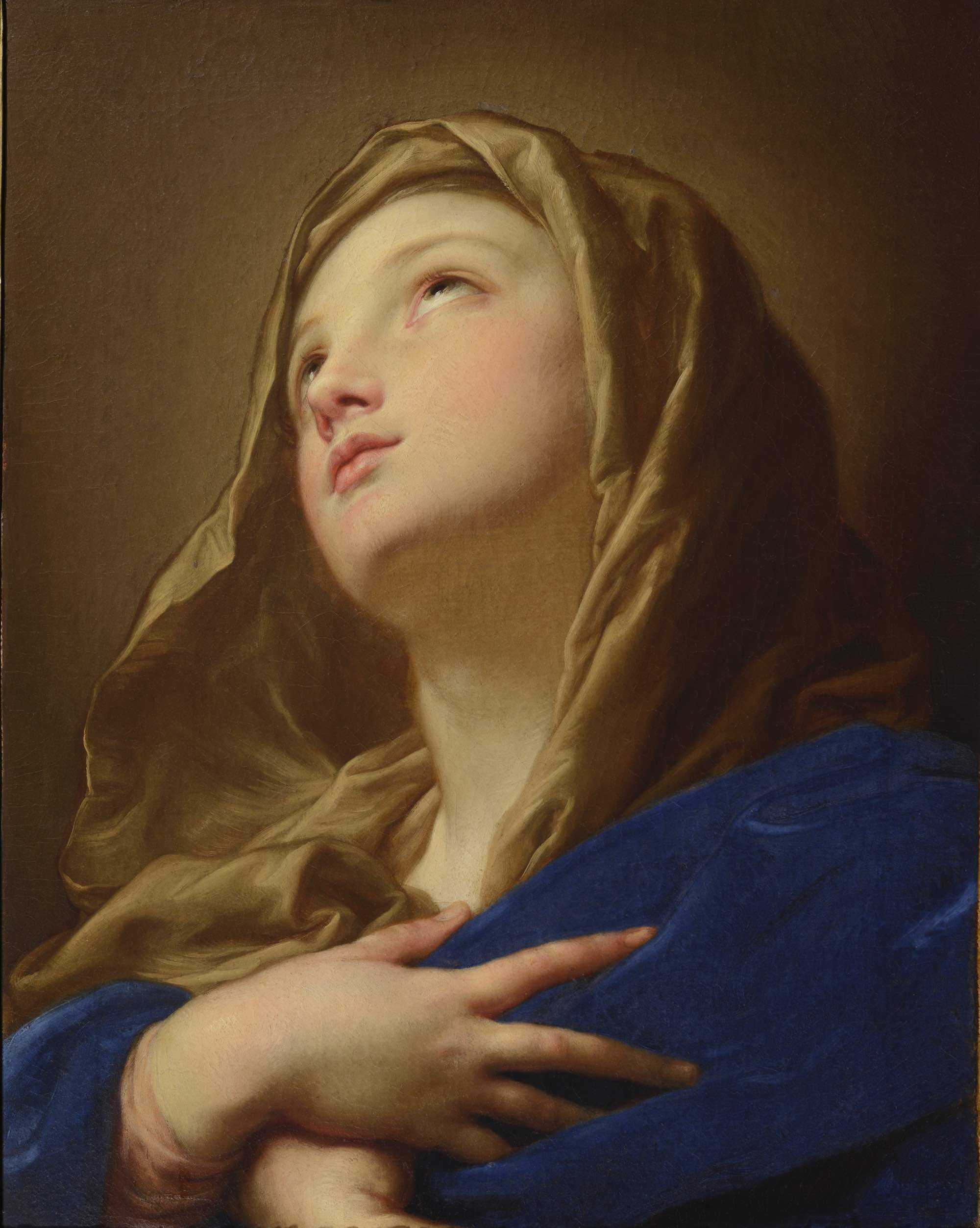 Vierge en buste les mains croisées sur la poitrine - Pompeo Batoni - Alpha Reproduction