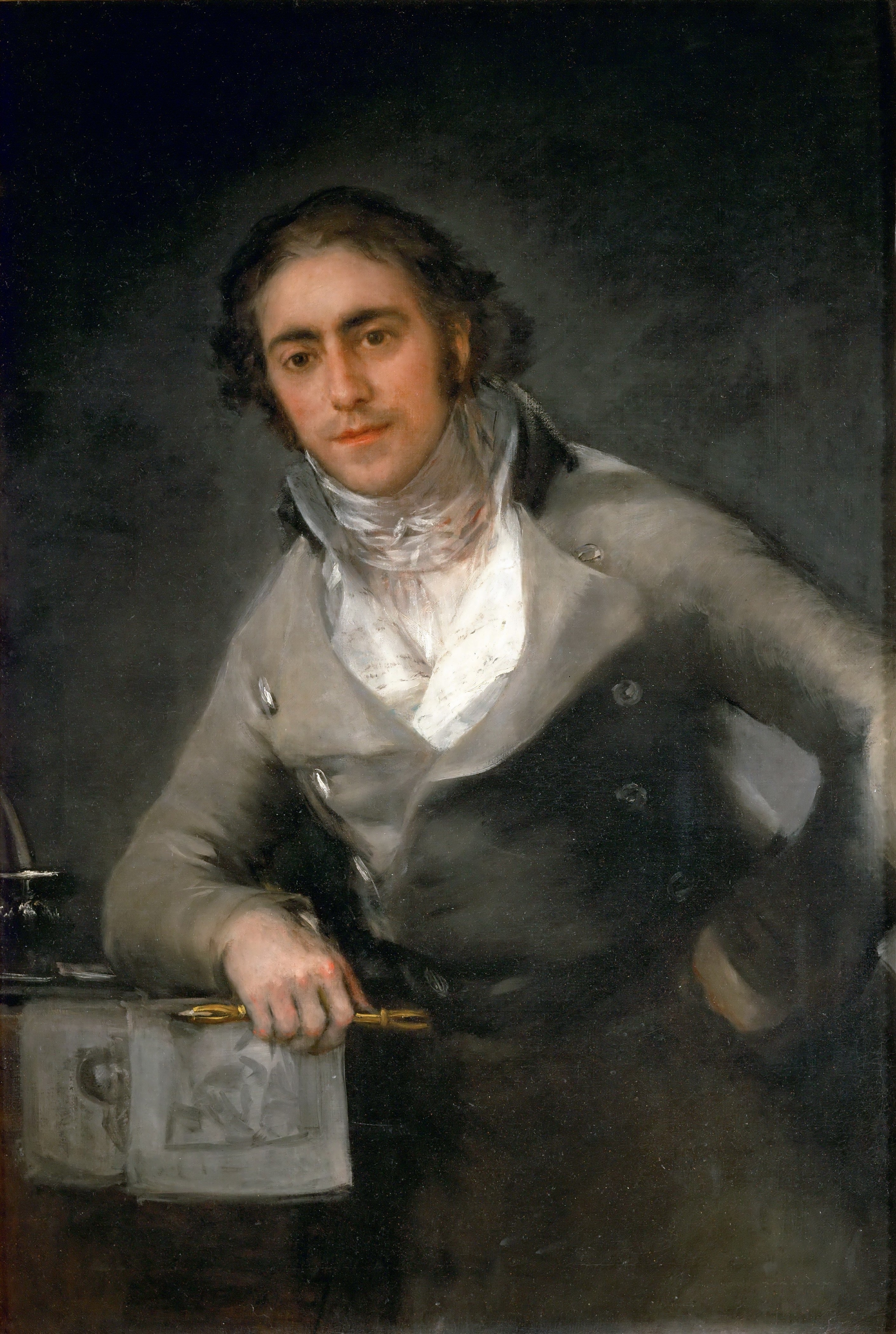 Reproduction du tableau « Portrait d'homme, dit aussi Portrait de Don Evaristo Pérez de Castro - Francisco de Goya » par Alpha Reproduction en peinture à l’huile