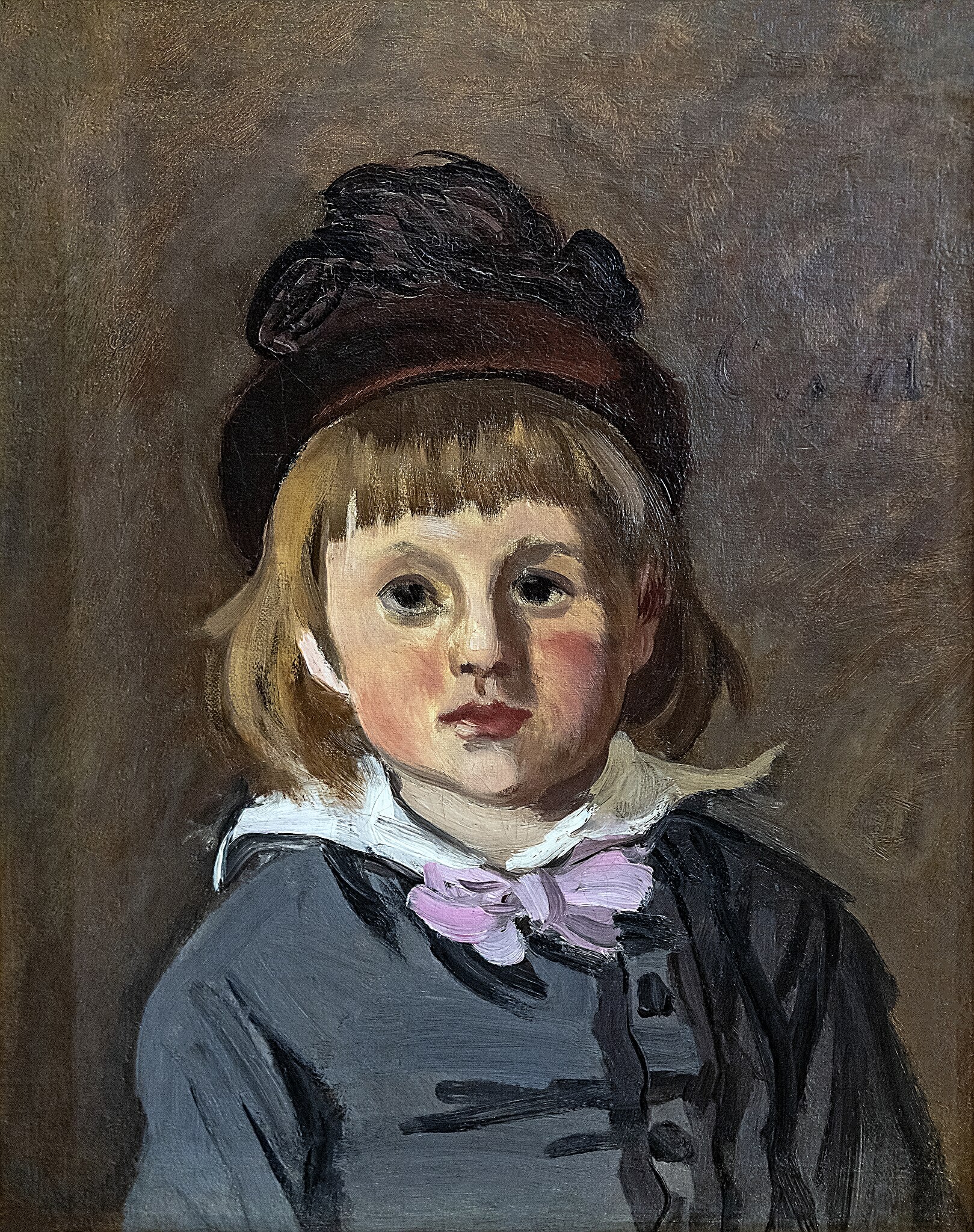 Portrett av Jean Monet med dusk lue - Claude Monet