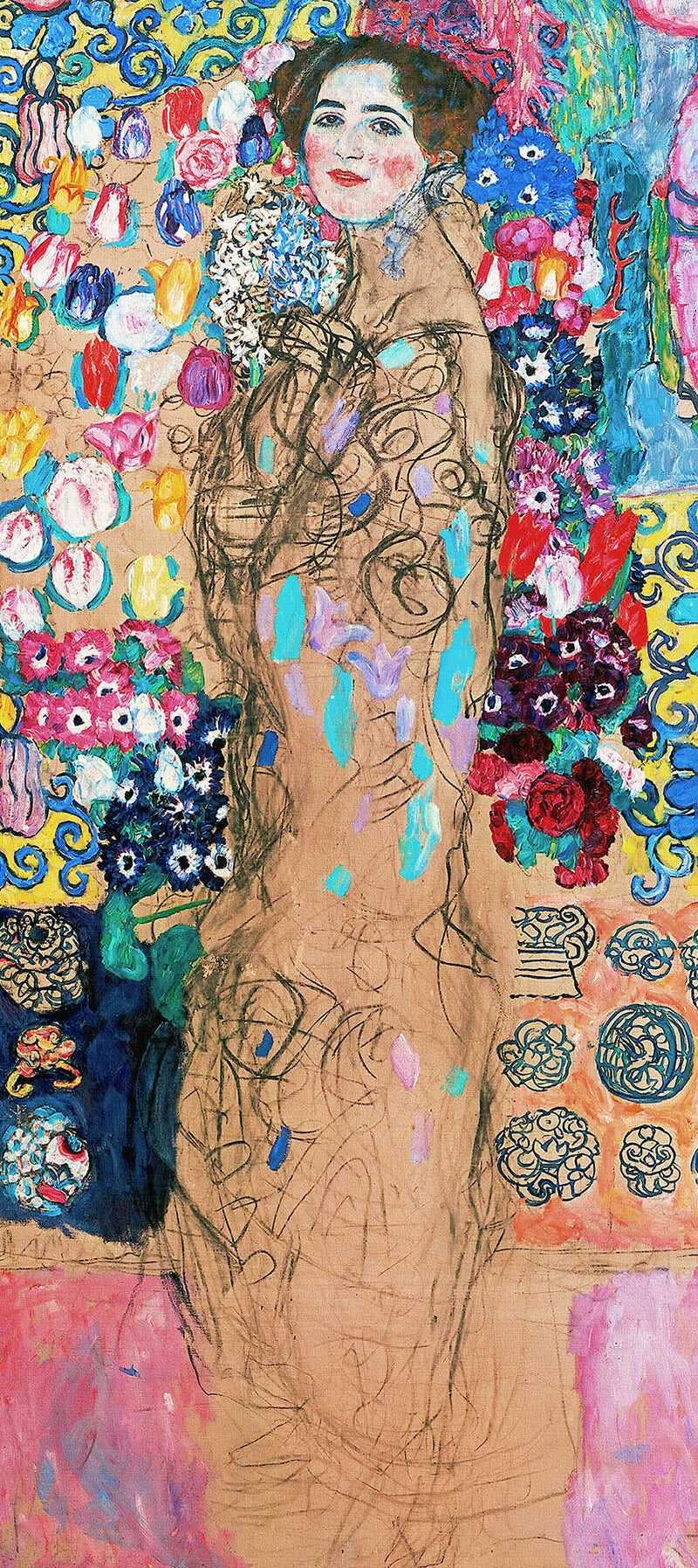 🌸🎨 Portrett av Maria Munk (ufullstendig) – Gustav Klimt (rundt 1917–1918)