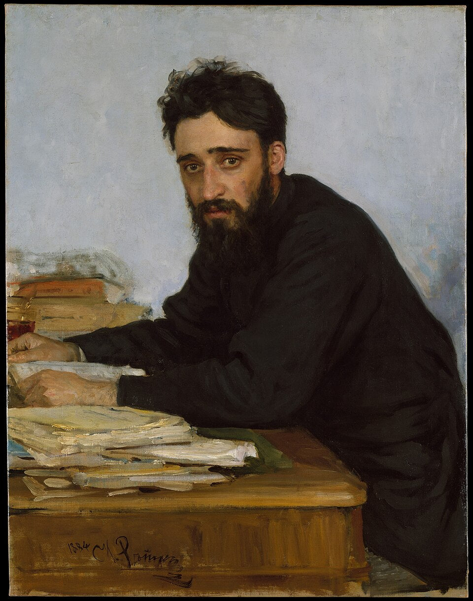 Portrett av forfatteren Vsevolod M. Garshin (1855-1888) - Ilya Repin