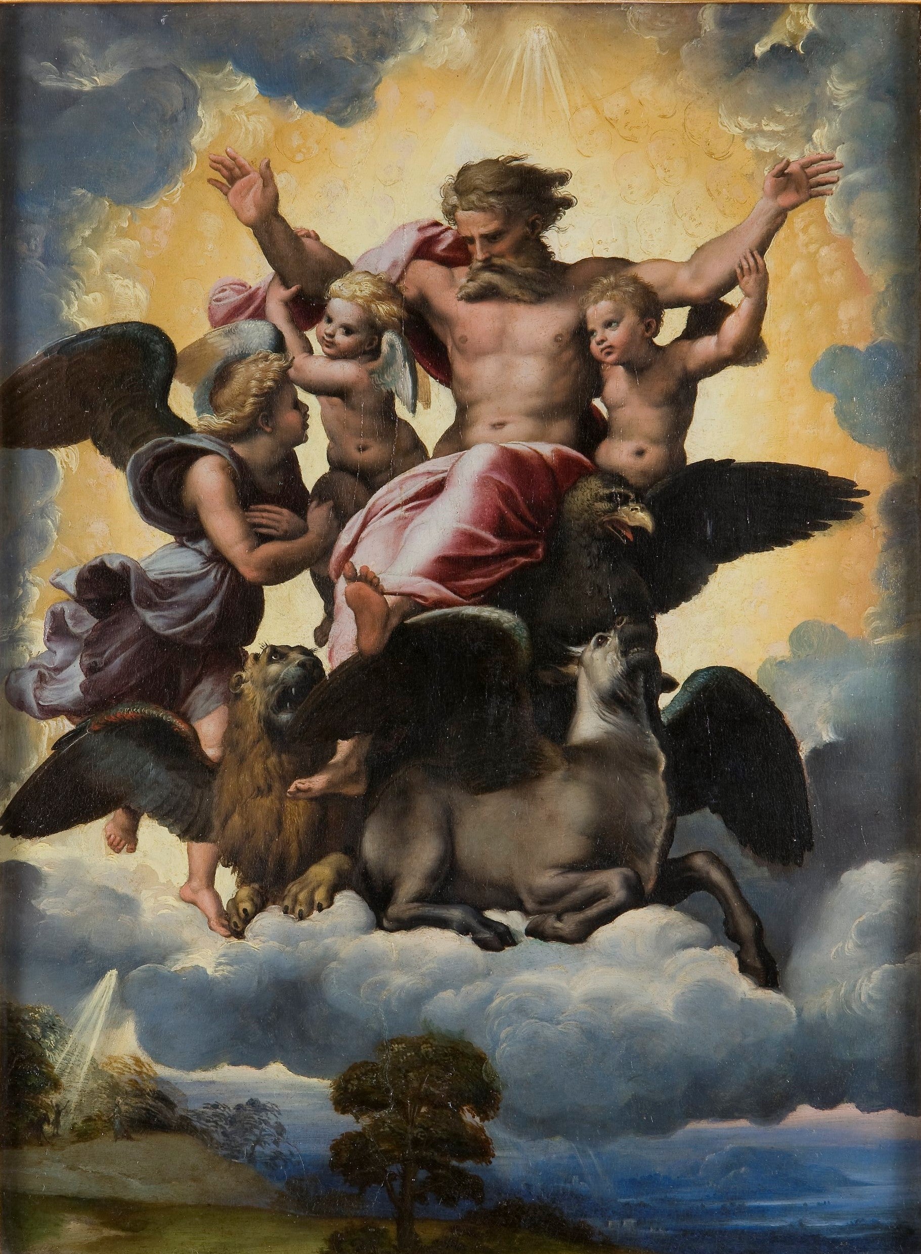 Reproduction du tableau « La Vision d'Ézéchiel - Raphaël Sanzio » par Alpha Reproduction en peinture à l’huile