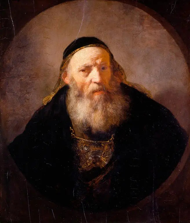 Reproduction du tableau « Portrait d'un rabbin - Rembrandt » par Alpha Reproduction en peinture à l’huile