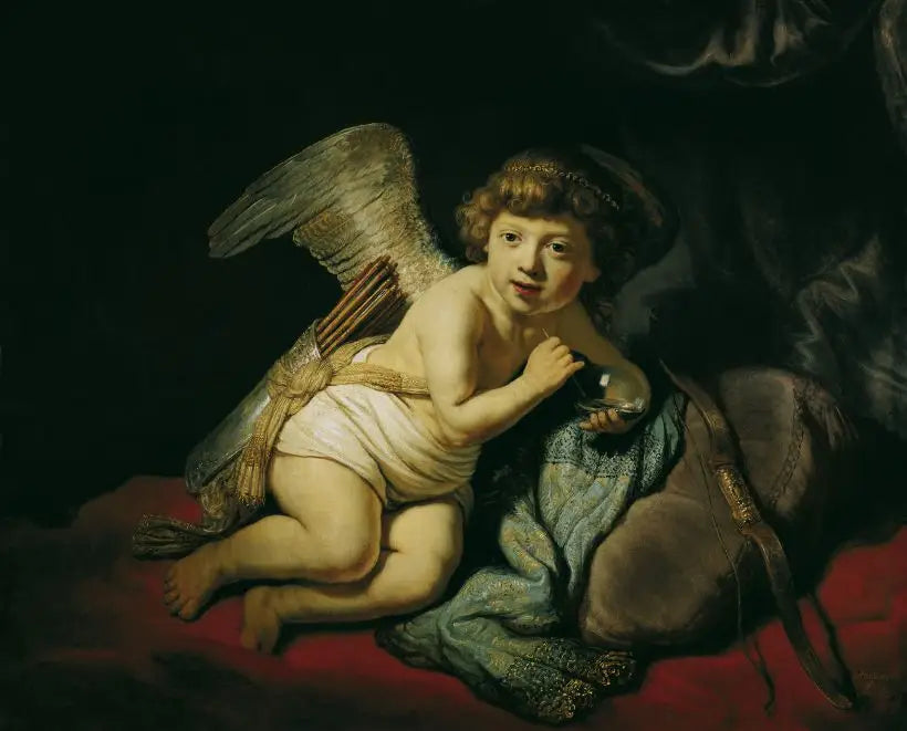 Reproduction du tableau « Cupidon à la bulle de savon - Rembrandt » par Alpha Reproduction en peinture à l’huile