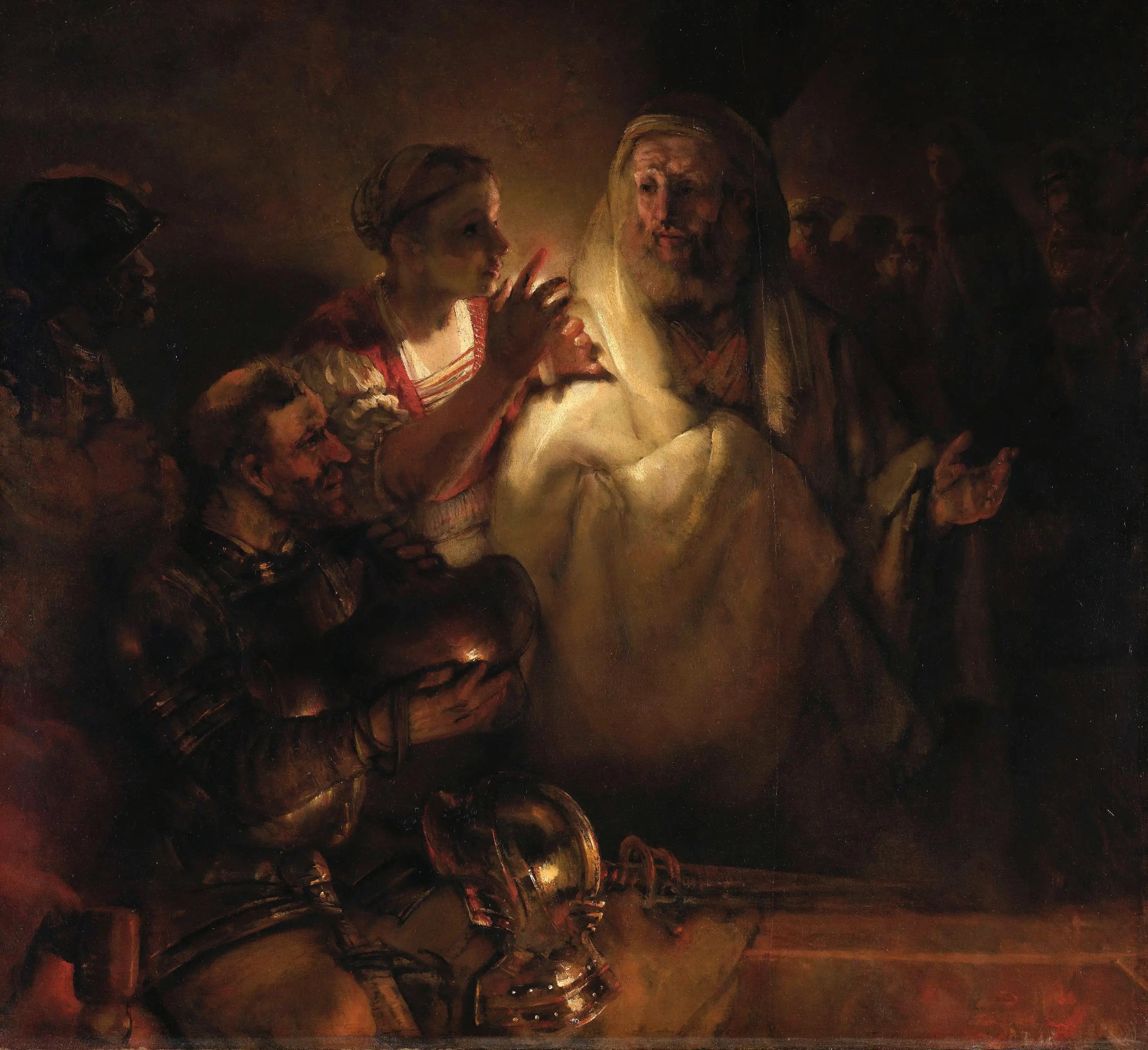 Reproduction du tableau « Le Reniement de saint Pierre - Rembrandt » par Alpha Reproduction en peinture à l’huile