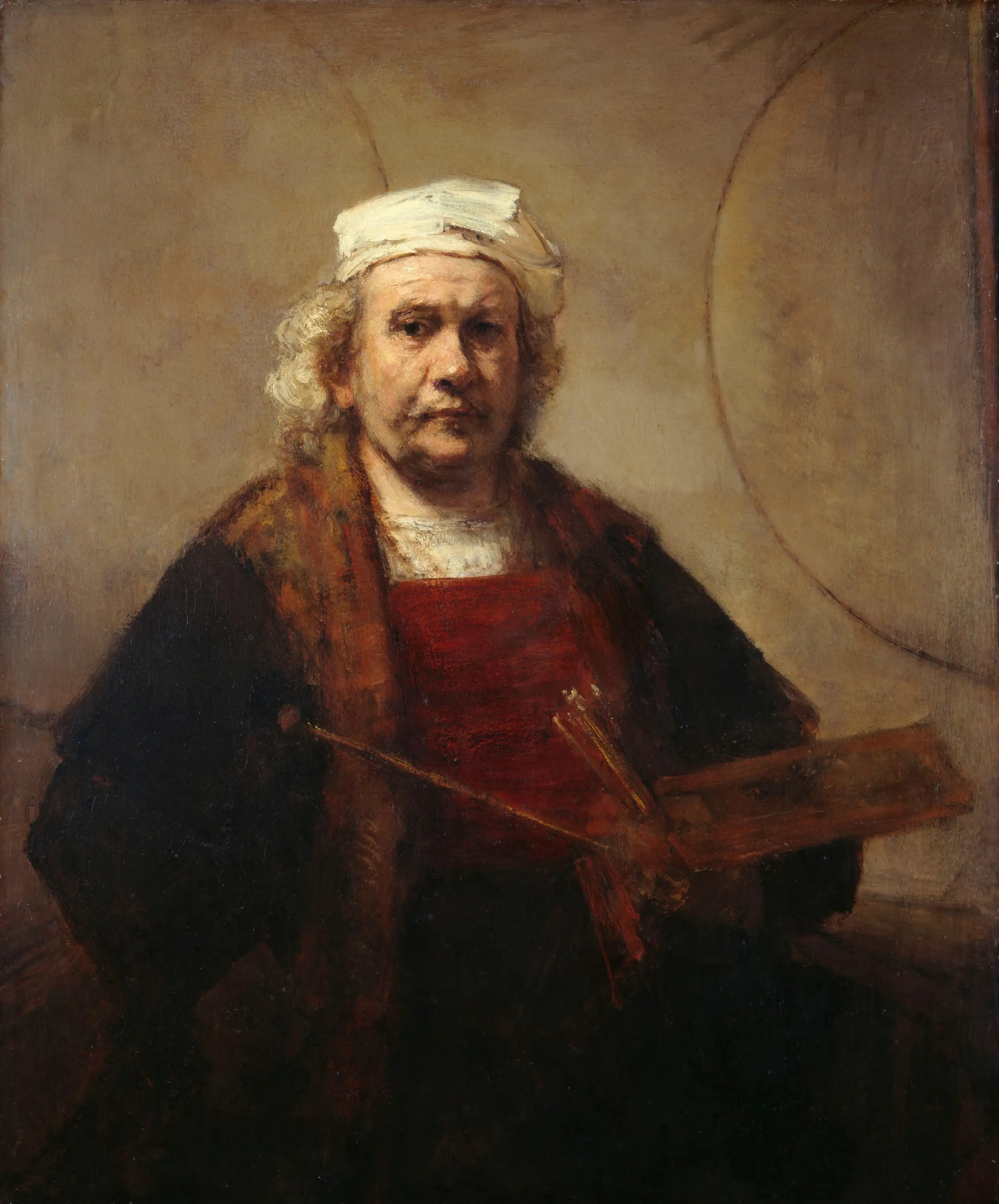 Reproduction du tableau « Autoportrait aux deux cercles - Rembrandt » par Alpha Reproduction en peinture à l’huile