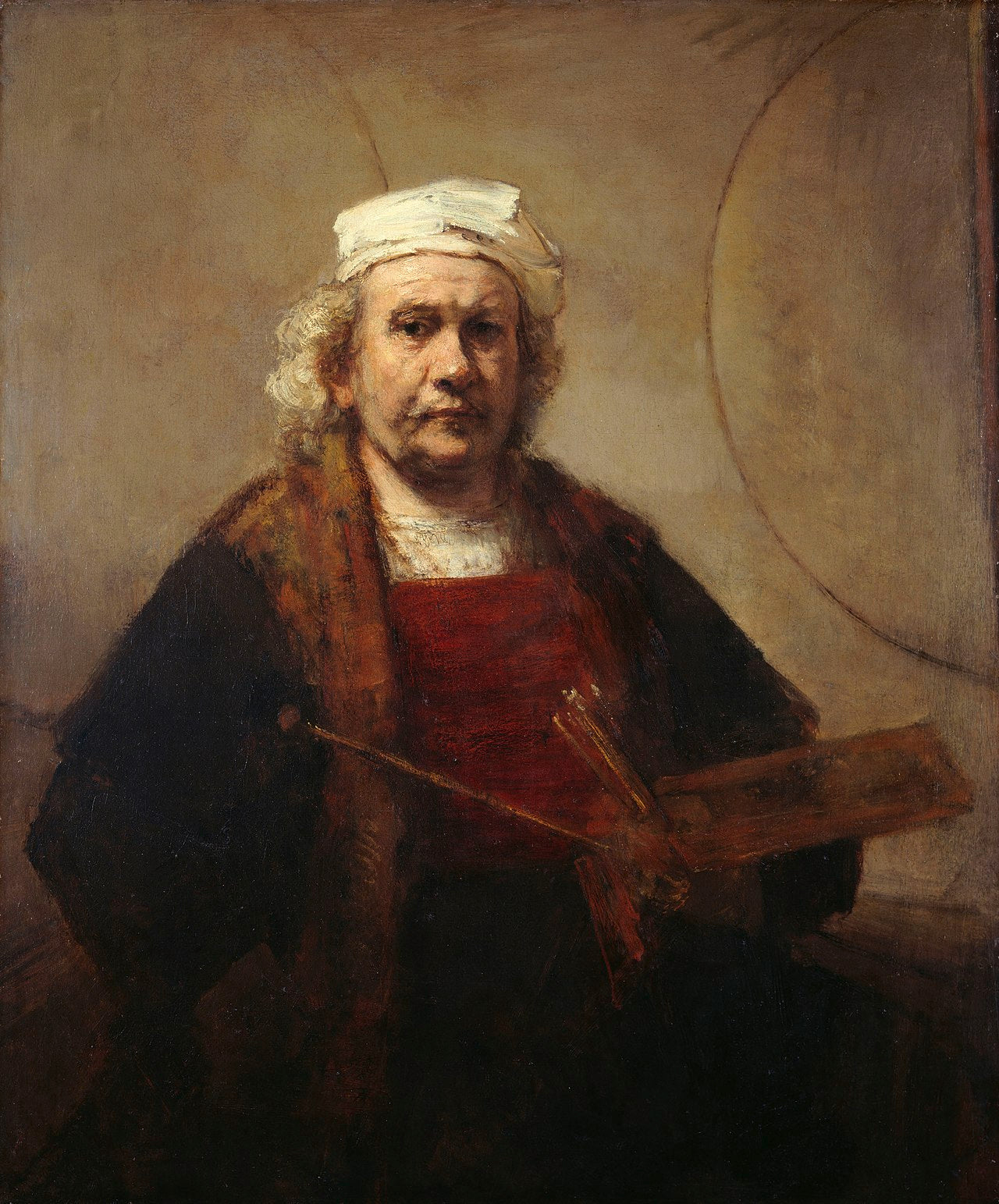 Selvportrett med to sirkler - Rembrandt van Rijn