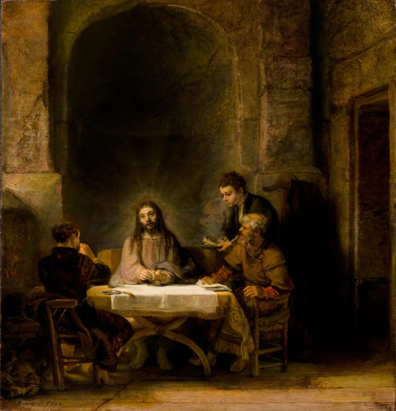 Kristus som åpenbarer seg for pilegrimene i Emmaus - Rembrandt