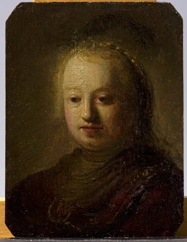 Reproduction du tableau « Buste d'une fille - Rembrandt » par Alpha Reproduction en peinture à l’huile