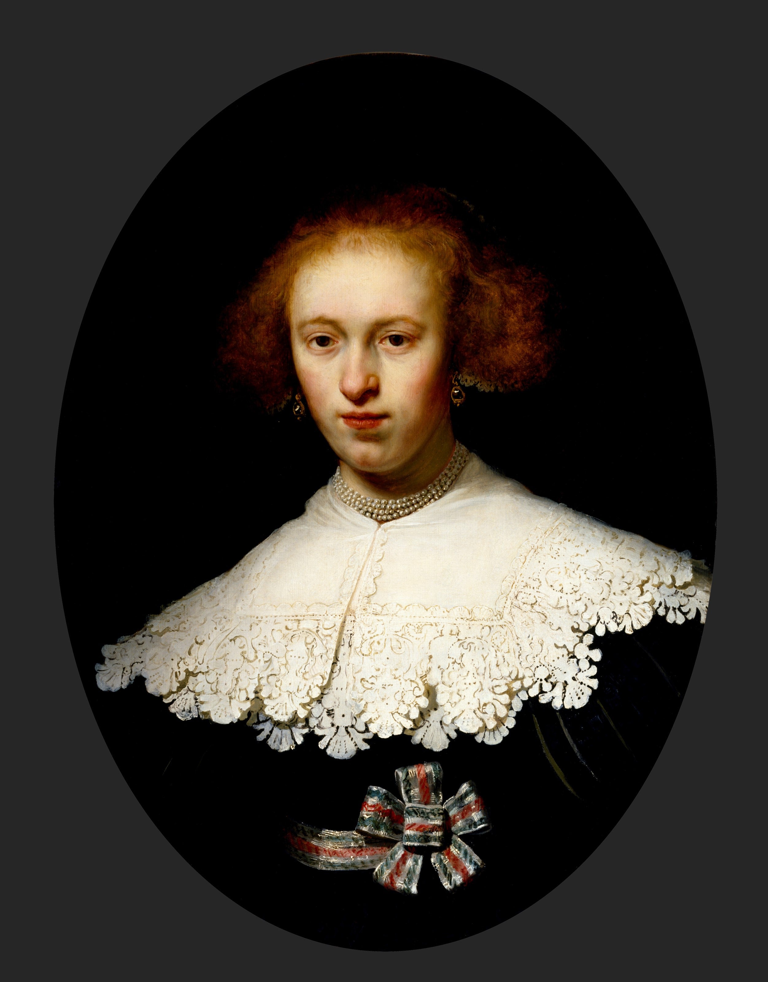 Reproduction du tableau « Portrait d'une jeune femme. - Rembrandt » par Alpha Reproduction en peinture à l’huile