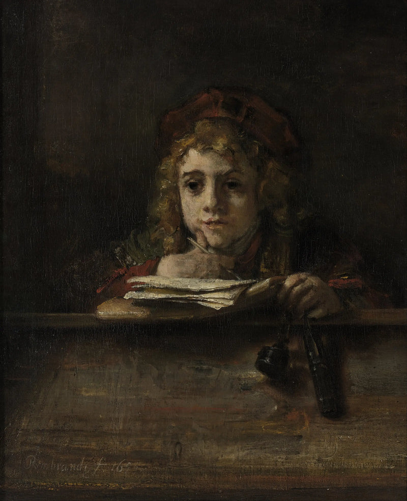 Titus ved sitt skrivebord - Rembrandt