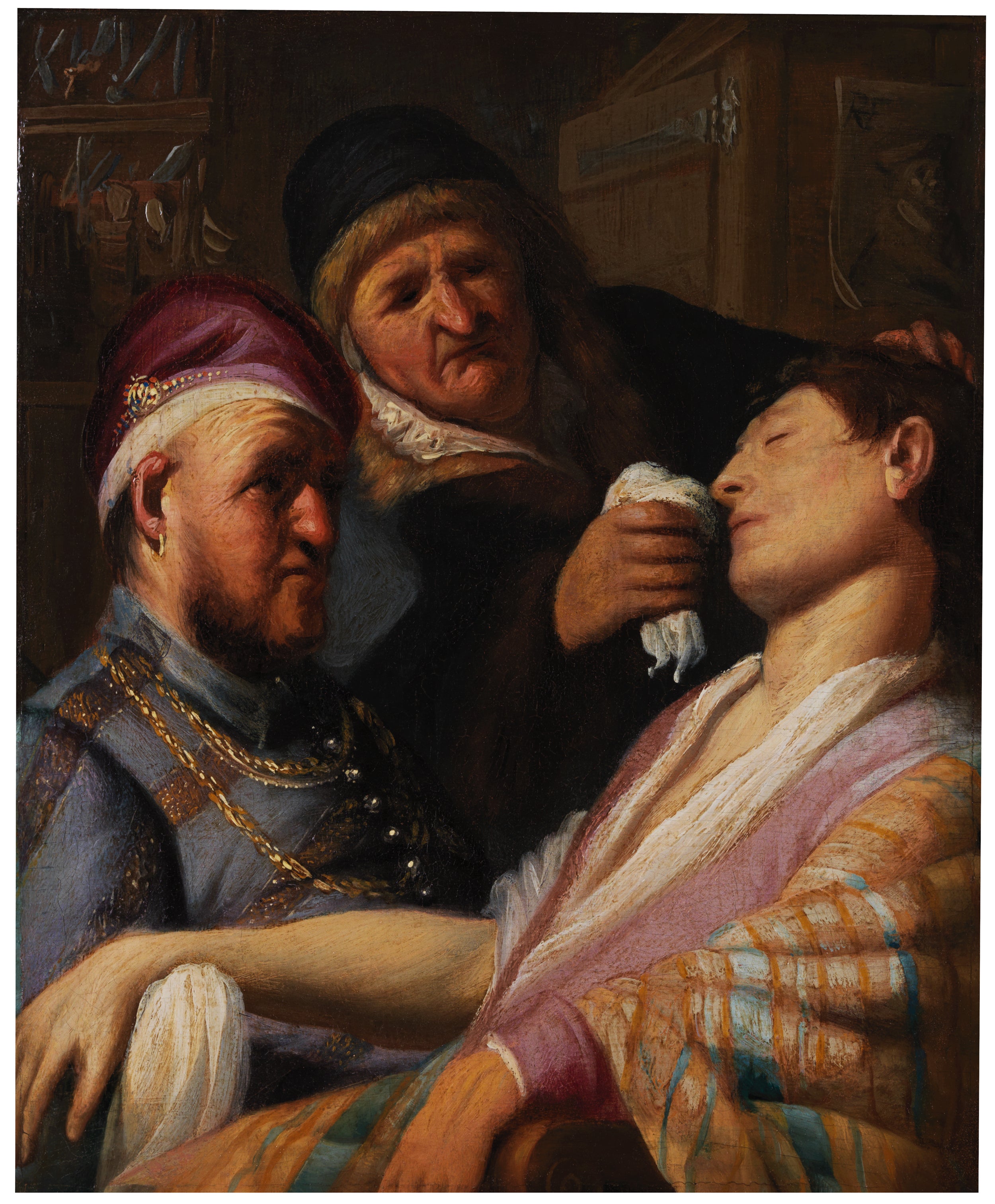 Reproduction du tableau « L'Odorat, ou le patient inconscient - Rembrandt » par Alpha Reproduction en peinture à l’huile