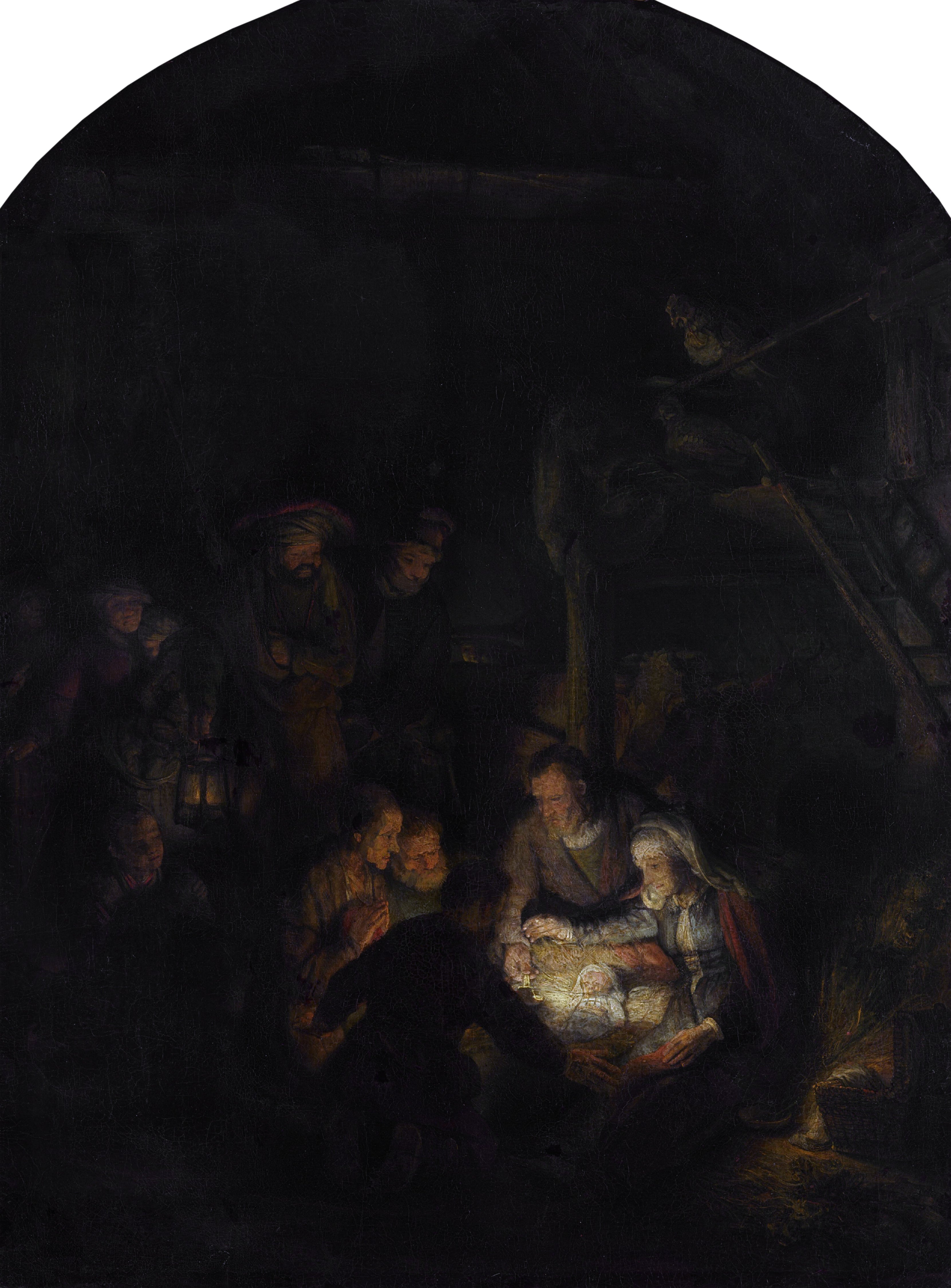 Reproduction du tableau « Adoration des bergers - Rembrandt » par Alpha Reproduction en peinture à l’huile