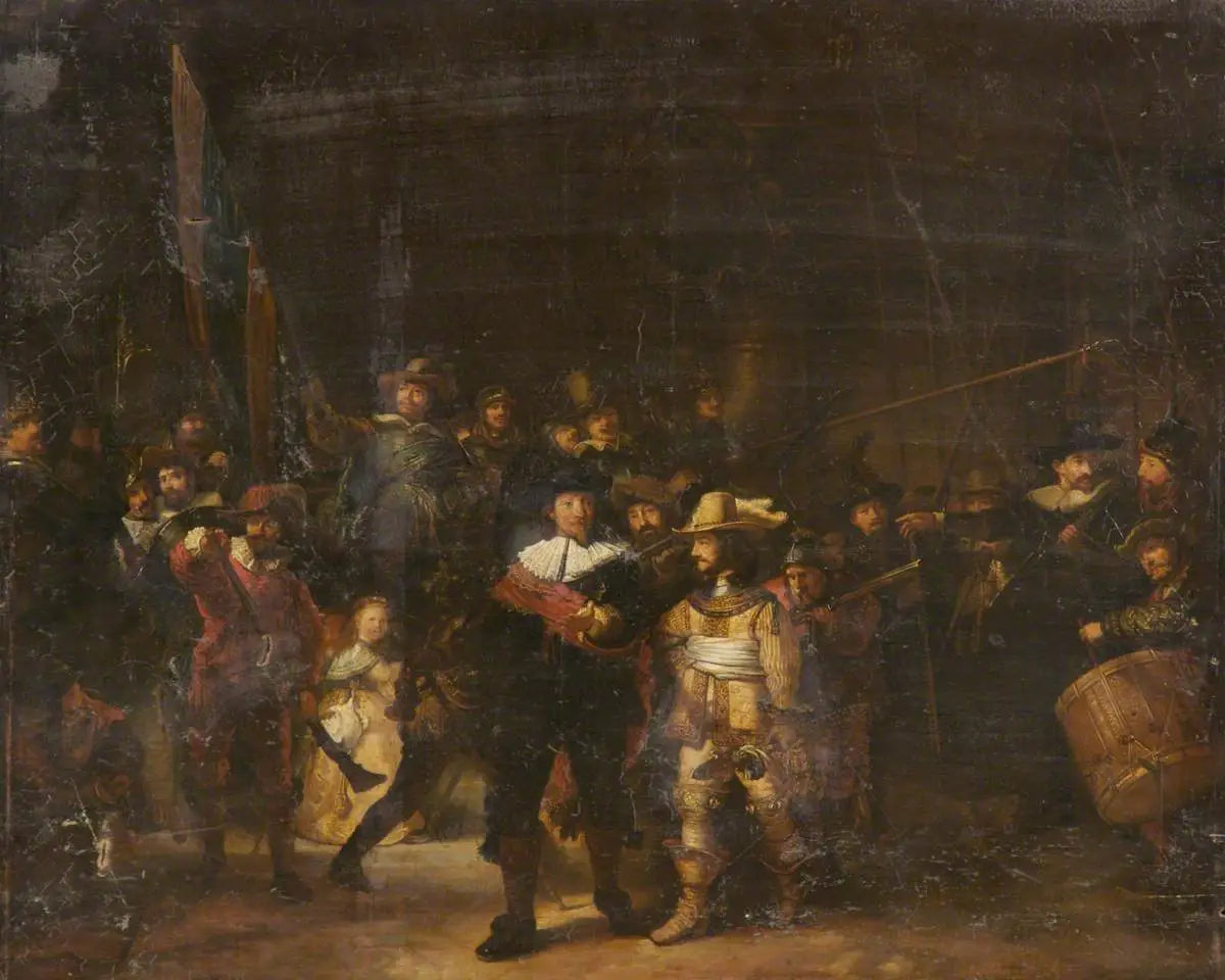 Reproduction du tableau « La Ronde de Nuit - Rembrandt » par Alpha Reproduction en peinture à l’huile