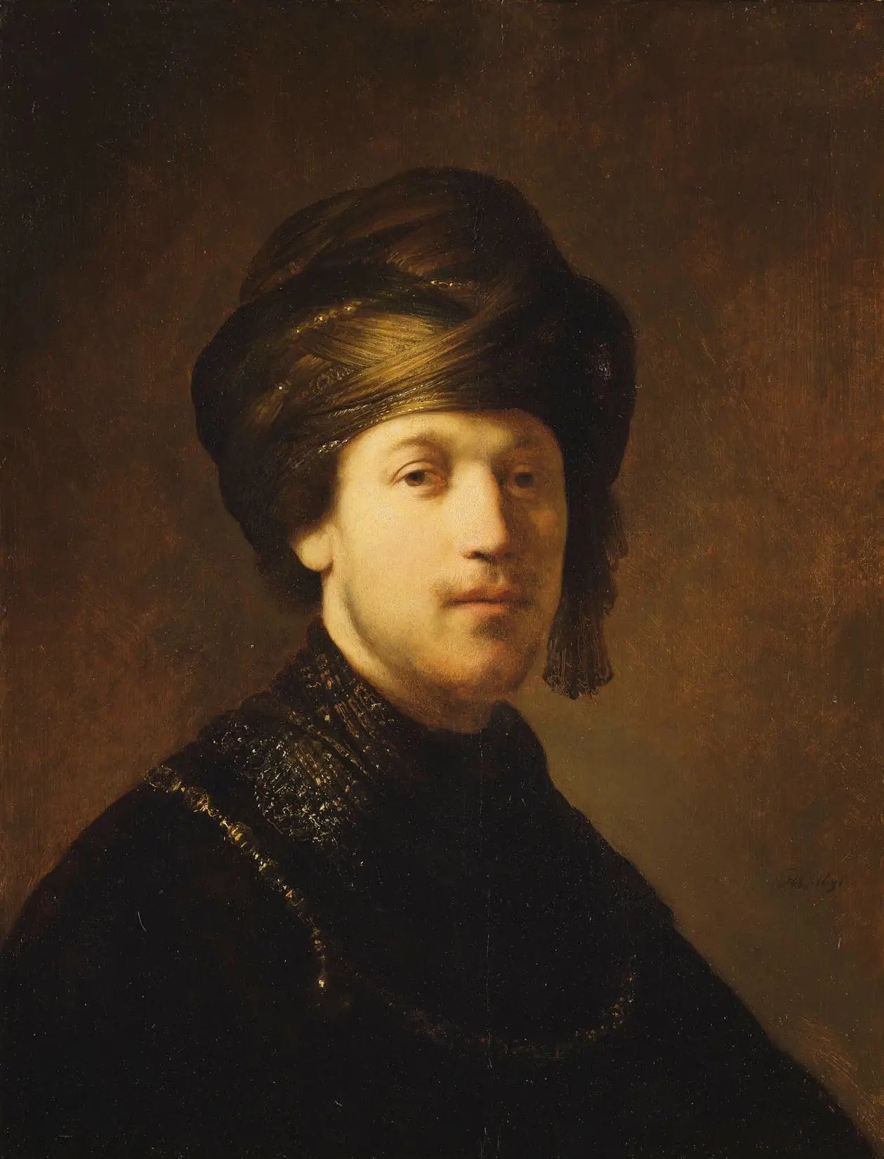 Reproduction du tableau « Un jeune homme portant un turban - Rembrandt » par Alpha Reproduction en peinture à l’huile