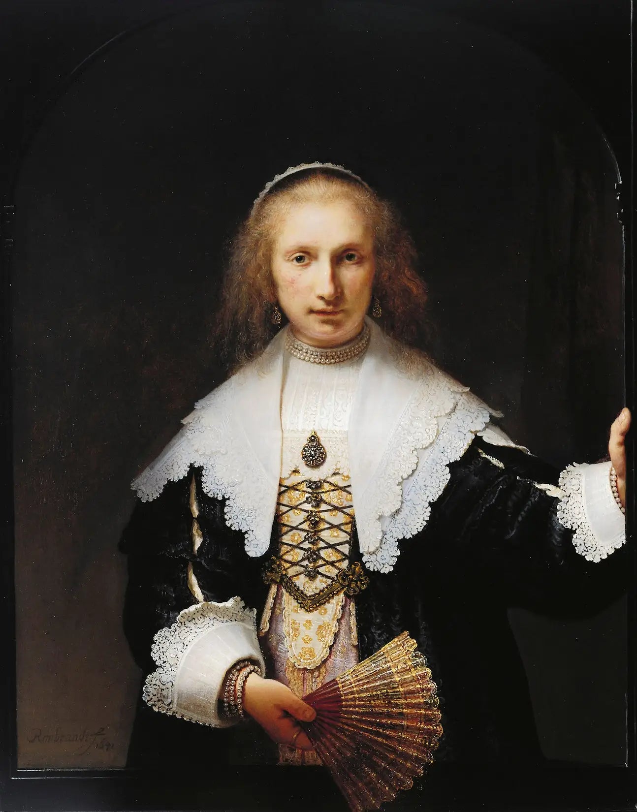Reproduction du tableau « Portrait d'Agatha Bas - Rembrandt » par Alpha Reproduction en peinture à l’huile
