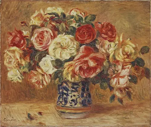 Reproduction du tableau « Bouquet de roses - Pierre-Auguste Renoir » par Alpha Reproduction en peinture à l’huile