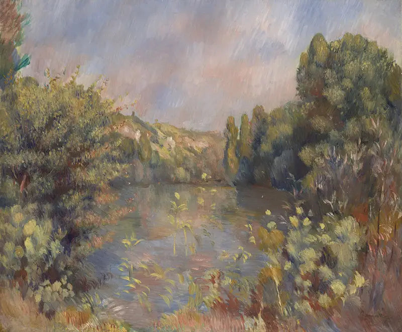 Reproduction du tableau « Paysage au bord du lac - Pierre-Auguste Renoir » par Alpha Reproduction en peinture à l’huile