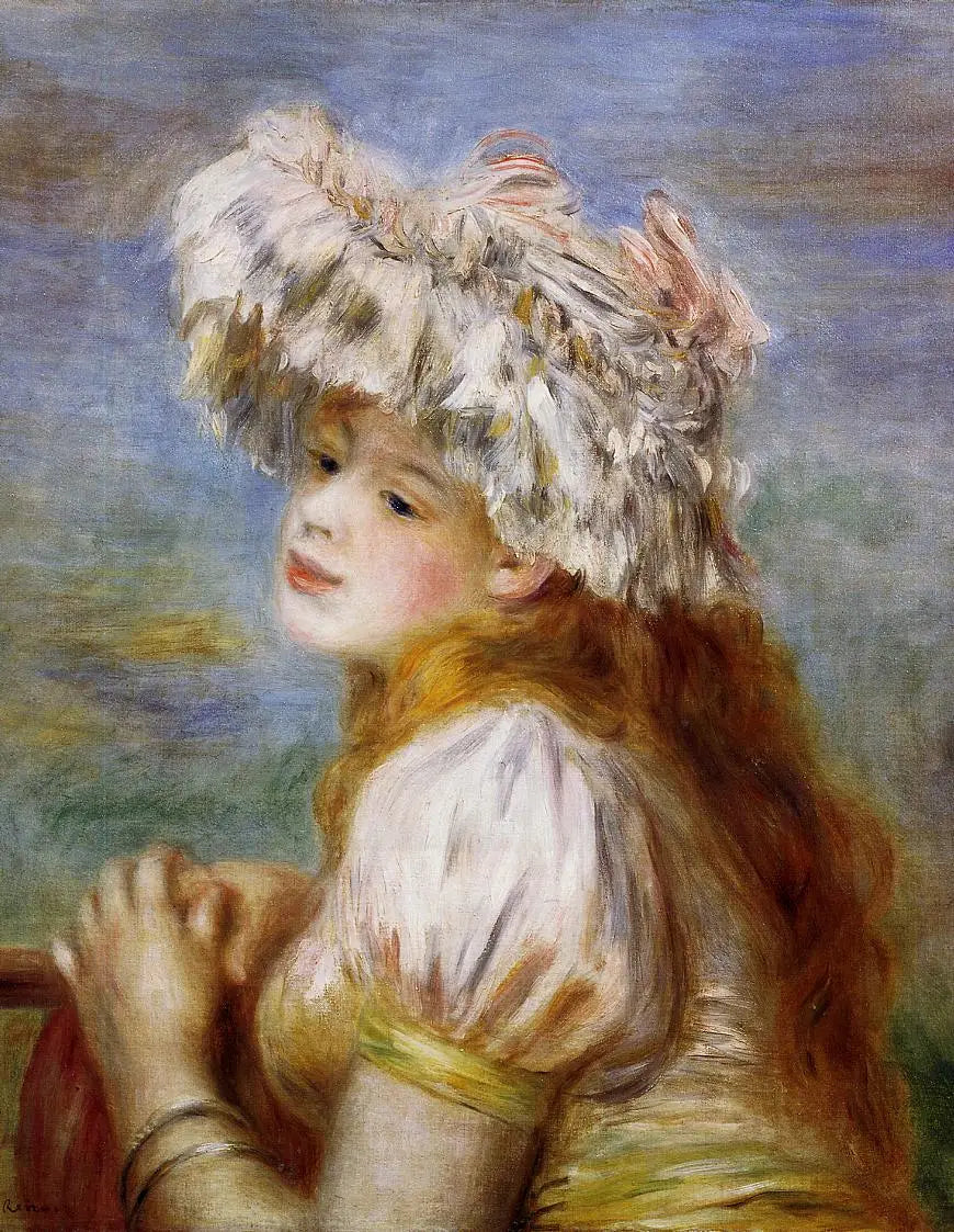 Reproduction du tableau « Jeune Fille à la coiffure de dentelle - Pierre-Auguste Renoir » par Alpha Reproduction en peinture à l’huile