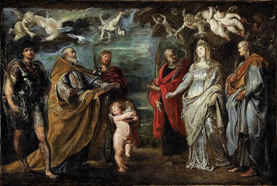 Les saints Maure, Grégoire, Papianus, Nérée, Domitille et Achilleus - Peter Paul Rubens