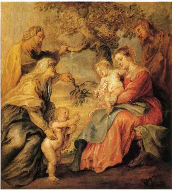 La Sainte Famille sous le pommier avec saint Jean-Baptiste Élisabeth et Zacharie vers 1631 - Peter Paul Rubens - Alpha