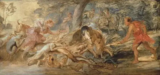 La chasse au sanglier de Calydon - Peter Paul Rubens - Alpha Reproduction
