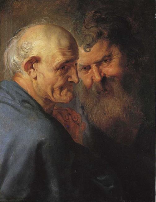 Deux têtes d'apôtres - Peter Paul Rubens