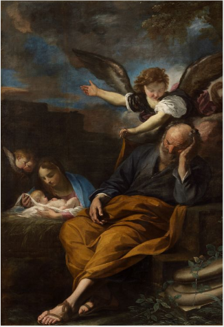 Le rêve de saint Joseph - Pier Francesco Mola image 1 copie peinte à la main à l’huile