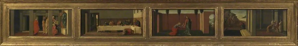 Scènes de la vie de Marie-Madeleine: copie moderne d’après Sandro Botticelli (quatre panneaux de prédelle) - Sandro