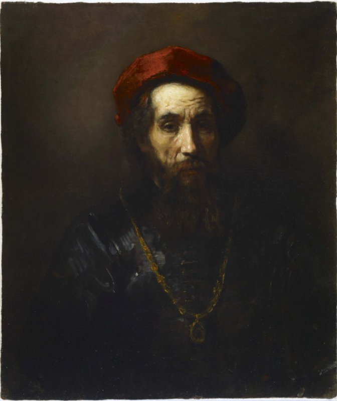 Reproduction du tableau « Portrait d'un rabbin - Rembrandt » par Alpha Reproduction en peinture à l’huile